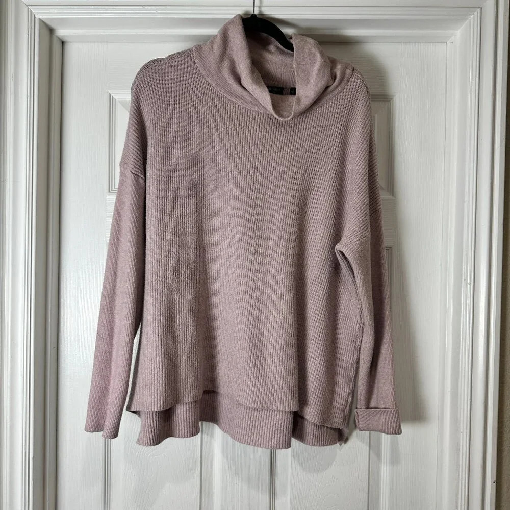 Devotion by Cyrus Boutique Blush Pink Soft Ribbed Cowl Neck Sweater Size Large - Picture 3 of 7